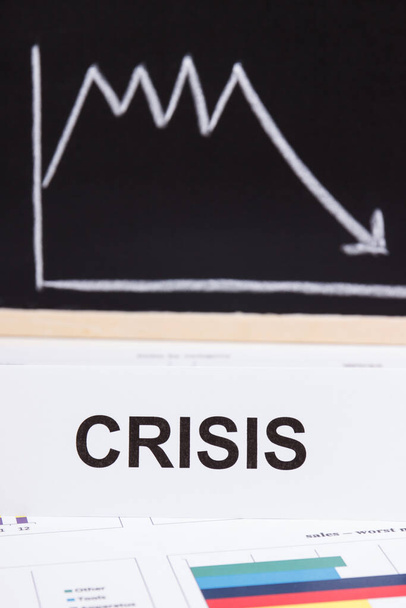 Graphs representing financial crisis caused by coronavirus. Risk of global recession around world. Covid-19. 2019-nCoV - Foto, immagini