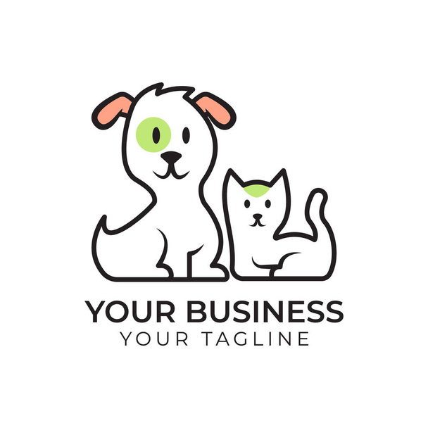 Wzór logo psa i kota - Wektor, obraz