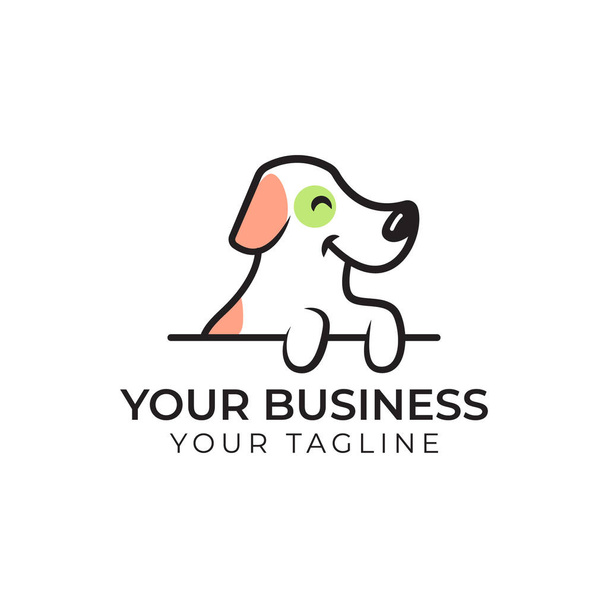 Симпатичный шаблон логотипа собаки для зоомагазина
 - Вектор,изображение