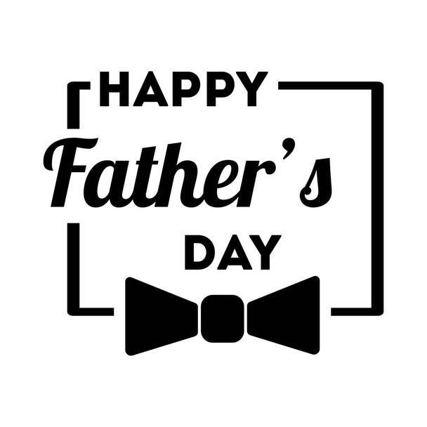 gelukkig vaders dag zegel met strikje lijn stijl pictogram - Vector, afbeelding
