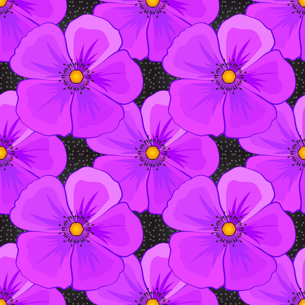 Patrón sin costuras con flores cosmos decorativas de verano en colores gris, rosa y violeta, ilustración vectorial acuarela
. - Vector, imagen