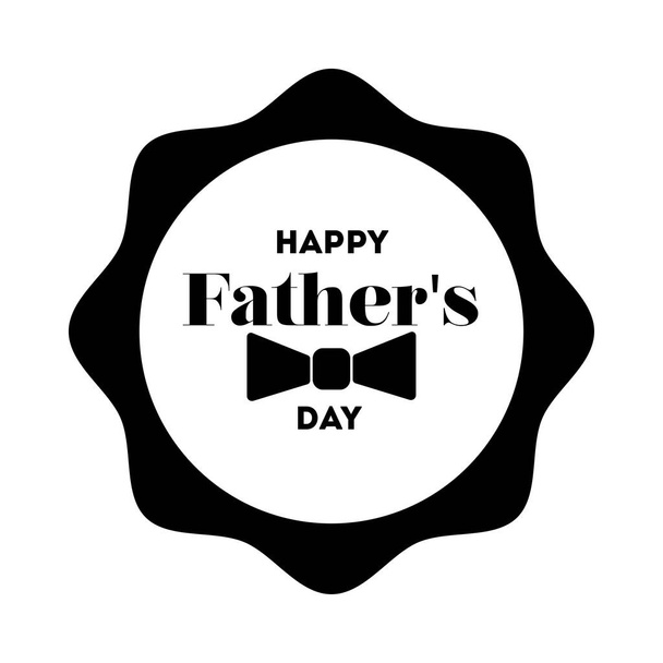 boldog apák nap pecsét csokornyakkendő vonal stílus ikon - Vektor, kép