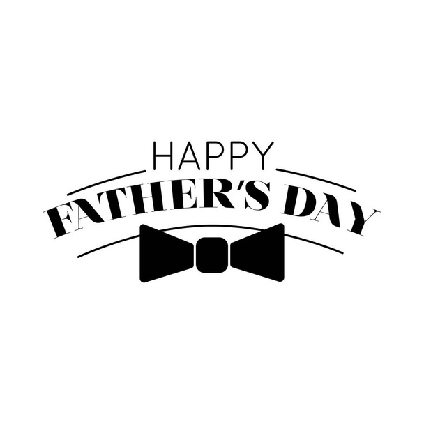 happy fathers day seal with bowtie line style icon - Vector, Image