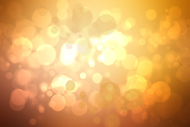 Abstract bright gradient orange yellow gold autumn background texture with sunny lights and bokeh circles. Space for your design. Beautiful orange illustration. - Foto, Bild