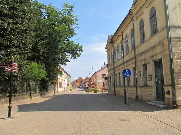Kuldiga, Latvia. Pedestrianized street - Photo, Image