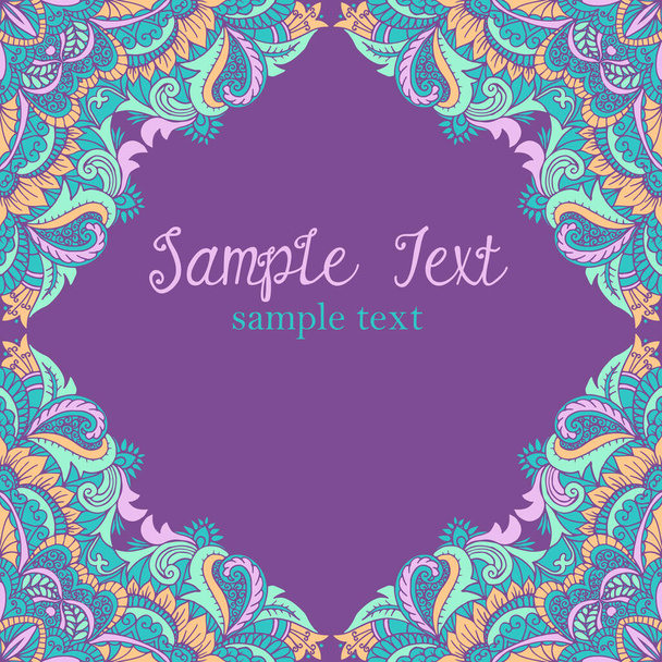 Decorative vector frame, ornamental corners, abstract symmetric pattern with place for text. - Vector, imagen