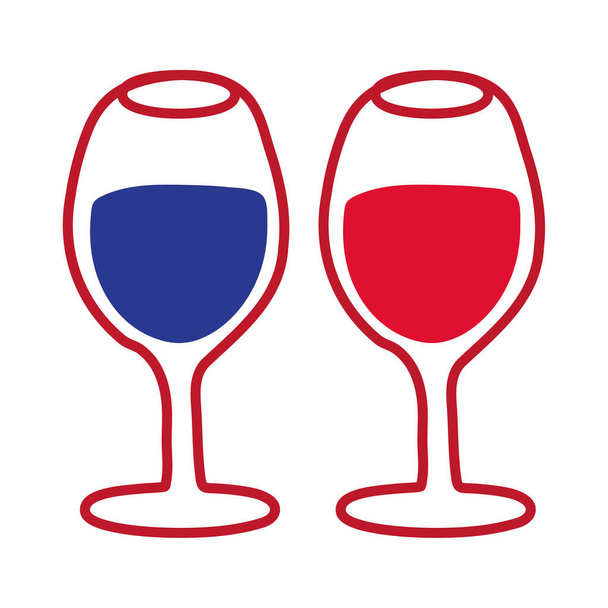 wine cups hand draw style icon - Vector, Image