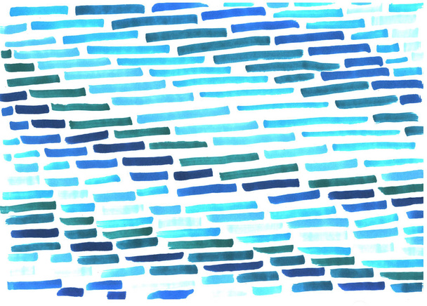 fond abstrait à main levée avec des matériaux vivants, motif, rayures horizontales bleu vif et bleu sur un fond blanc
 - Photo, image
