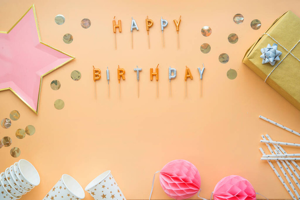 party celebration happy birthday frame - Foto, afbeelding