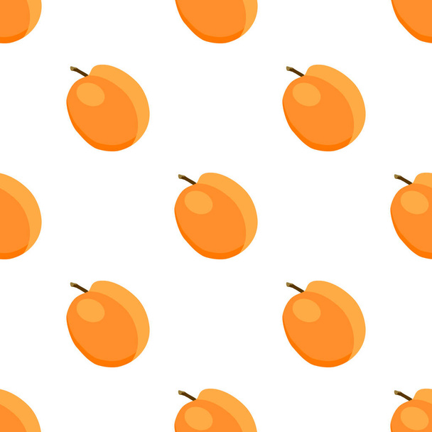 Illustratie op thema grote gekleurde naadloze abrikoos, helder fruit patroon voor zeehond. Fruit patroon bestaande uit mooie naadloze herhaling abrikoos. Eenvoudige kleurrijke patroon fruit van naadloze abrikoos. - Vector, afbeelding