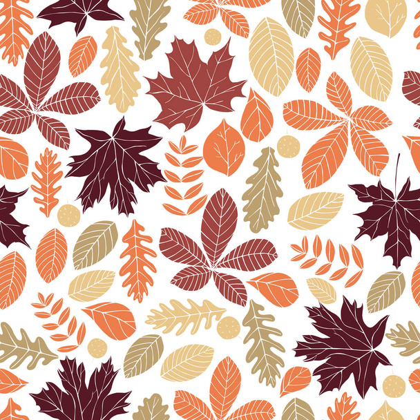 Autumn leaves. Vector seamless pattern - Vector, Image