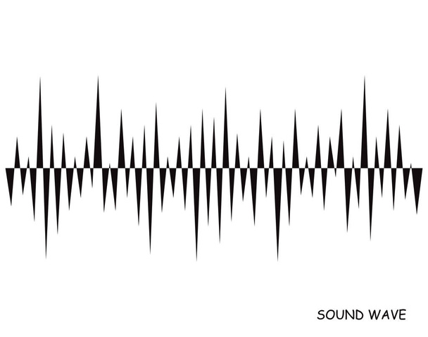 Logo de ondas sonoras negras sobre fondo blanco. Elementos de ecualizador de música moderna, símbolos de audio. Tecnología de forma de onda digital vectorial
 - Vector, Imagen