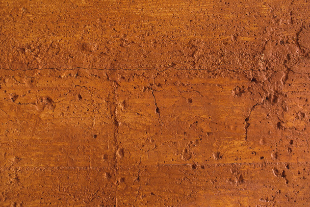 Fondo tradicional de color terracota marroquí. Textura de pared de arcilla naranja u ocre. Pintado hormigón asqueroso
. - Foto, imagen