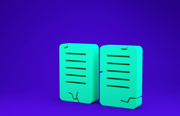 Green The commandments icon isolated on blue background. Gods law concept.  3d illustration 3D render - Valokuva, kuva