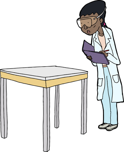 Female Scientist Taking Notes - Vector, Image