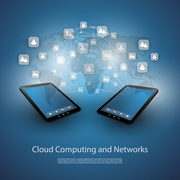 σύννεφο υπολογιστών και δικτύων - σχεδιαστική - Διάνυσμα, εικόνα