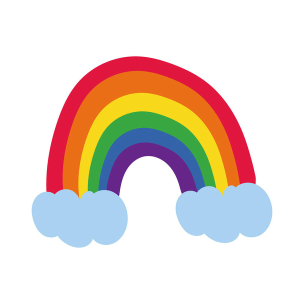 ουράνιο τόξο με γκέι σημαία σημαία χέρι κλήρωση στυλ - Διάνυσμα, εικόνα