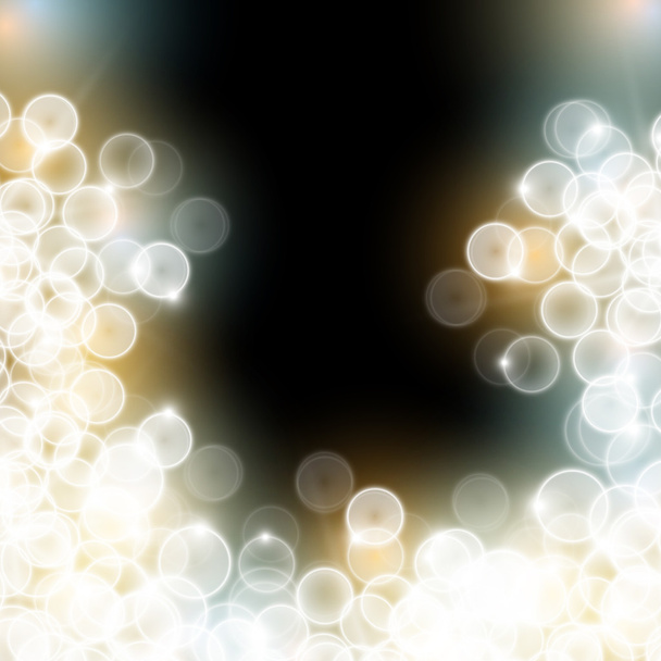 Blurred flickering lights with black background - Vector, Image