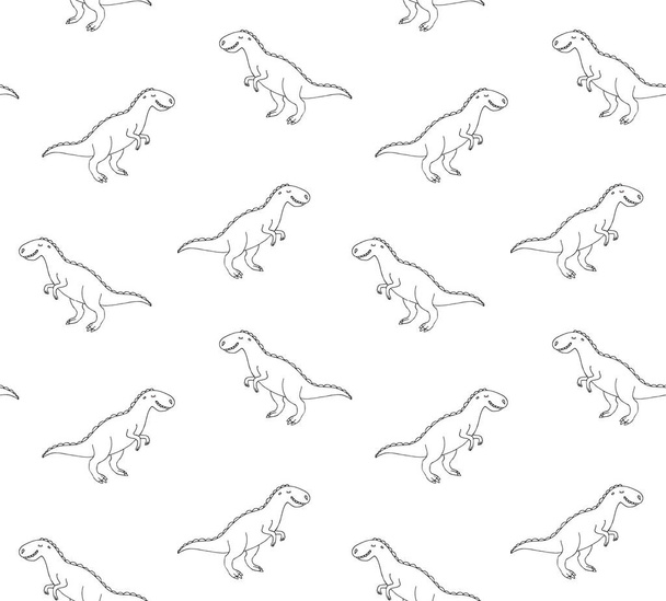 seamless pattern with cute dinosaurs vector illustration - Διάνυσμα, εικόνα