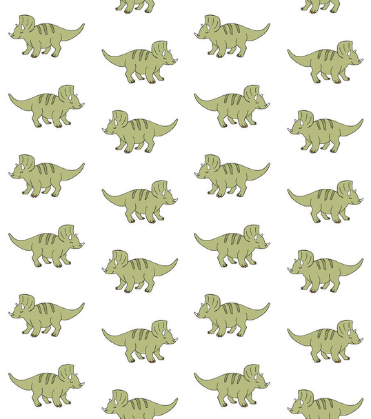 seamless pattern with cute dinosaurs vector illustration - Vektor, obrázek
