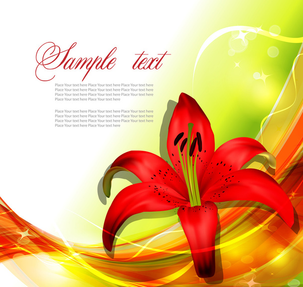 Vector floral background with lilies - Vector, Image