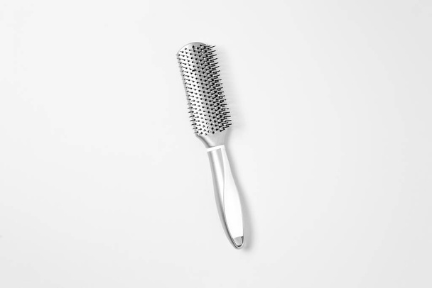 Hairbrush isolated on white background. High-resolution photo.Top view. - Photo, Image