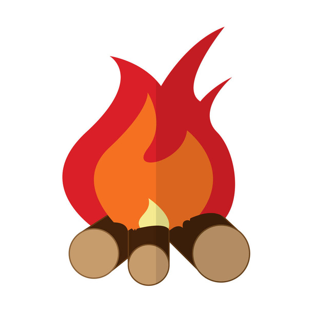 bonfire icon vector illustration with white background - Vector, imagen