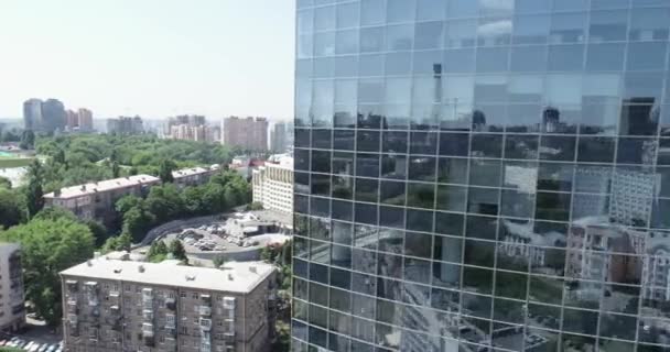 Aerial view of skyscraper in Kyiv, Ukraine - Filmmaterial, Video