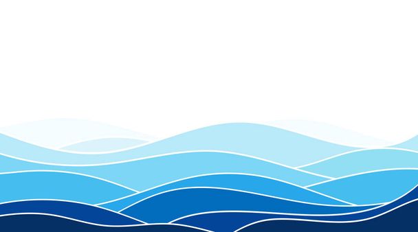 Abstract ocean wave layer background vector illustration - Vector, Image