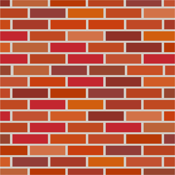 Desenhos animados vermelho tijolo parede textura ou fundo com manchas para texto. ilustração vetorial
 - Vetor, Imagem