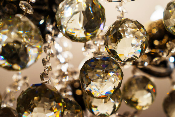Lampe en cristal vintage détails lustre. Gros plan. - Photo, image
