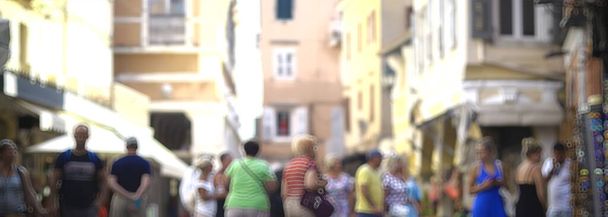 városi homályos háttér, nyári nap bokeh elvont aktív nyaralás nyaralás Európában - Fotó, kép