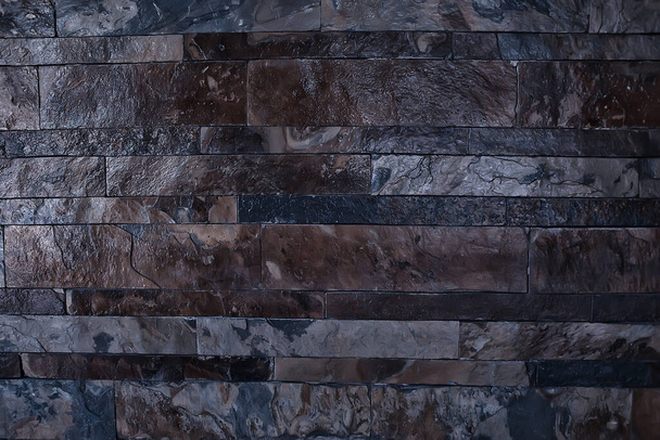 stone tile cladding background, abstract blank stone wall - Valokuva, kuva