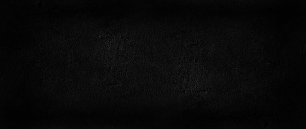 panorama zwart beton achtergrond muur, abstracte grunge loft textuur - Foto, afbeelding
