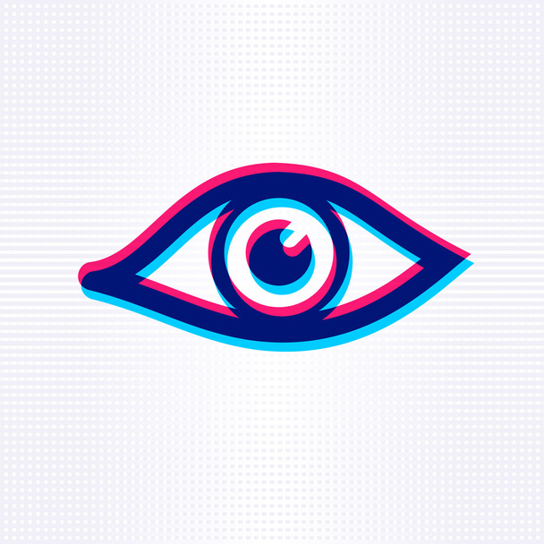 oog symbool met 3d-bioscoop ingang - Vector, afbeelding