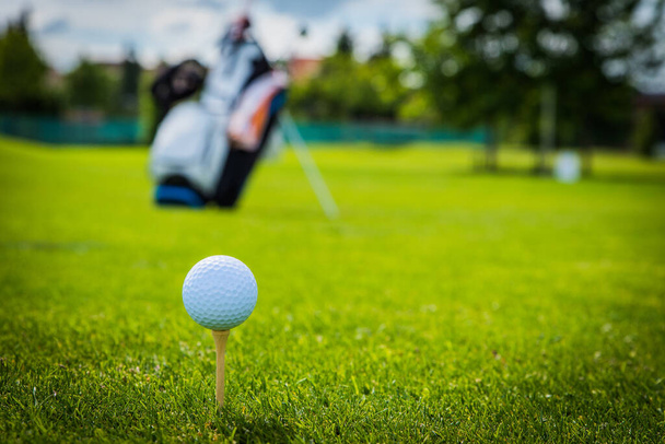 palla da golf sul campo da golf verde erba fairway naturale
 - Foto, immagini