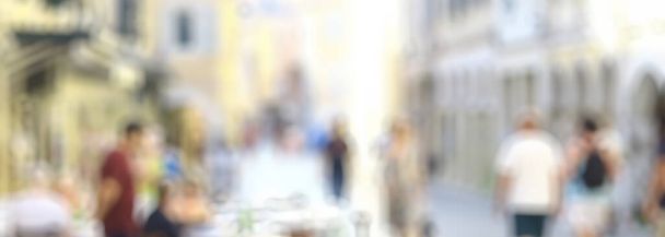 urban blurred background, summer sun bokeh abstract active vacation holidays in europe - Photo, Image