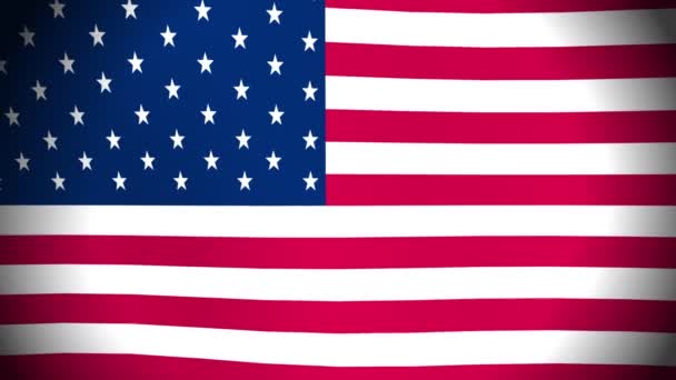 Die Flagge der Vereinigten Staaten weht im Wind. Animationsschleife. - Filmmaterial, Video