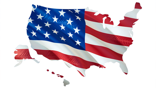 Mapa Stanów Zjednoczonych na tle gradientu flagi USA. 3d Stany Zjednoczone Ameryki Flaga. Amerykańskie flagi z bliska. Amerykańska flaga Motion HD rozdzielczość USA Tło. USA flaga zbliżenie dla Memoriał Patriot Da - Zdjęcie, obraz