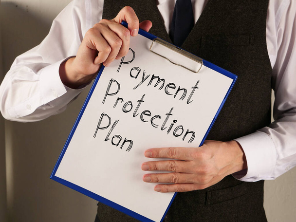 Betalingsbeschermingsplan wordt weergegeven op de conceptuele bedrijfsfoto - Foto, afbeelding