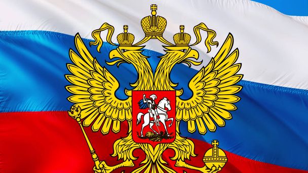 Το οικόσημο της Ρωσίας. Ρωσικό Εθνικό Σύμβολο Αετού. Ρωσικός αετός, τρισδιάστατη απόδοση. Ρωσική σημαία και σημάδι του Κρεμλίνου. Πολιτική έννοια. Ημέρα της Ρωσίας. Ρωσική σημαία για την Ημέρα της Νίκης 9 μπορεί, Defender - Φωτογραφία, εικόνα