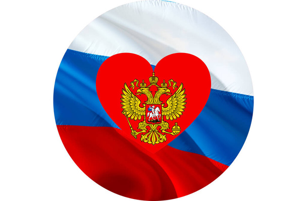 Σημαία Μόσχας με θυρεό σε ρωσική σημαία. Κρεμλίνο ρωσική πρωτεύουσα παλτό των όπλων της Μόσχας, 3d απόδοση. Πανοπλία Μόσχας. Ρωσικό Προεδρικό Εθνικό έμβλημα Κρεμλίνο - Φωτογραφία, εικόνα