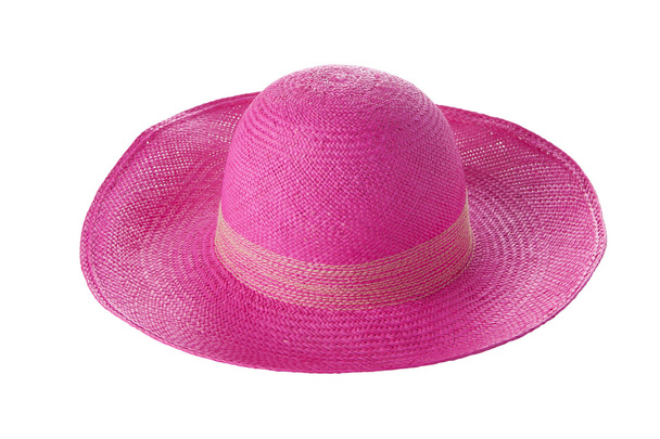 ピンクの帽子を白い背景で隔離 - 写真・画像