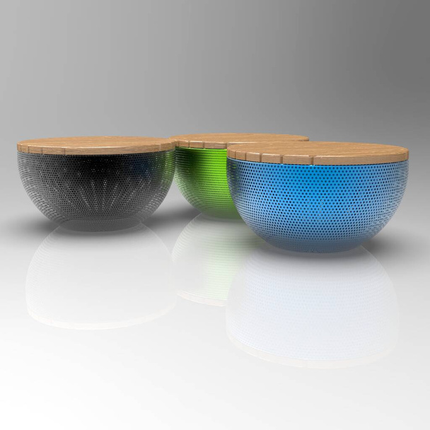 3d image of Bench in the form of a bowl 04 - 写真・画像