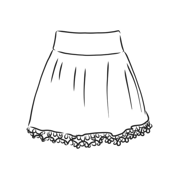 Ilustracja wektorowa spódnic. Ubrania damskie - Wektor, obraz