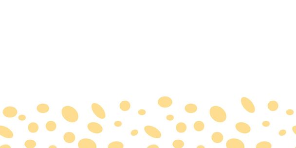 Seeing spots border, yellow dots on white background seamless vecttor repeat pattern - Vector, Image