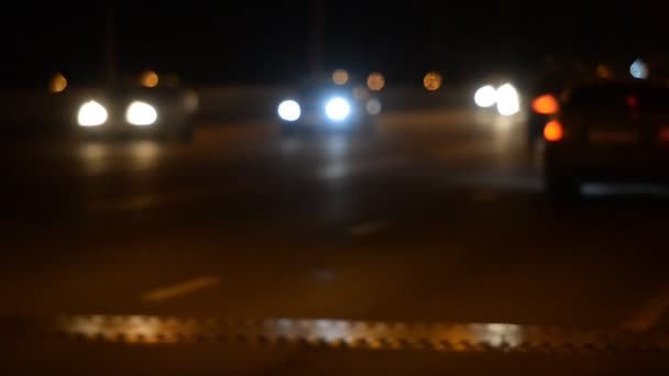 Night Car traffic highway city - Záběry, video