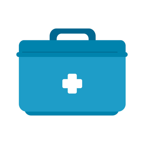 first aid kit on white background, health, help and medical concept - Vetor, Imagem