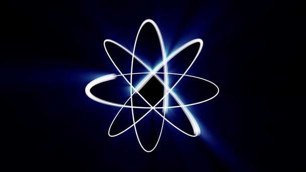 Atom abstraktes Lichtmodell, 3D Illustration Renderer - Foto, Bild