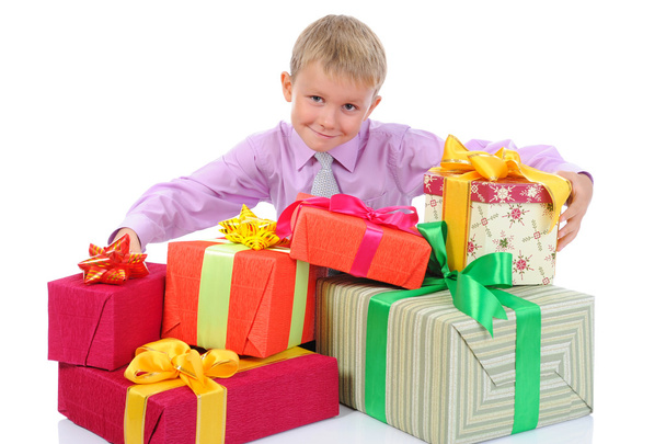 Boy with gifts - Foto, immagini